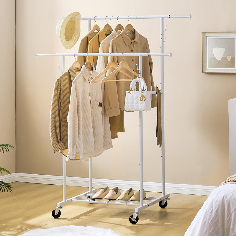 47.5'' Metal Freestanding Garment Rack, White