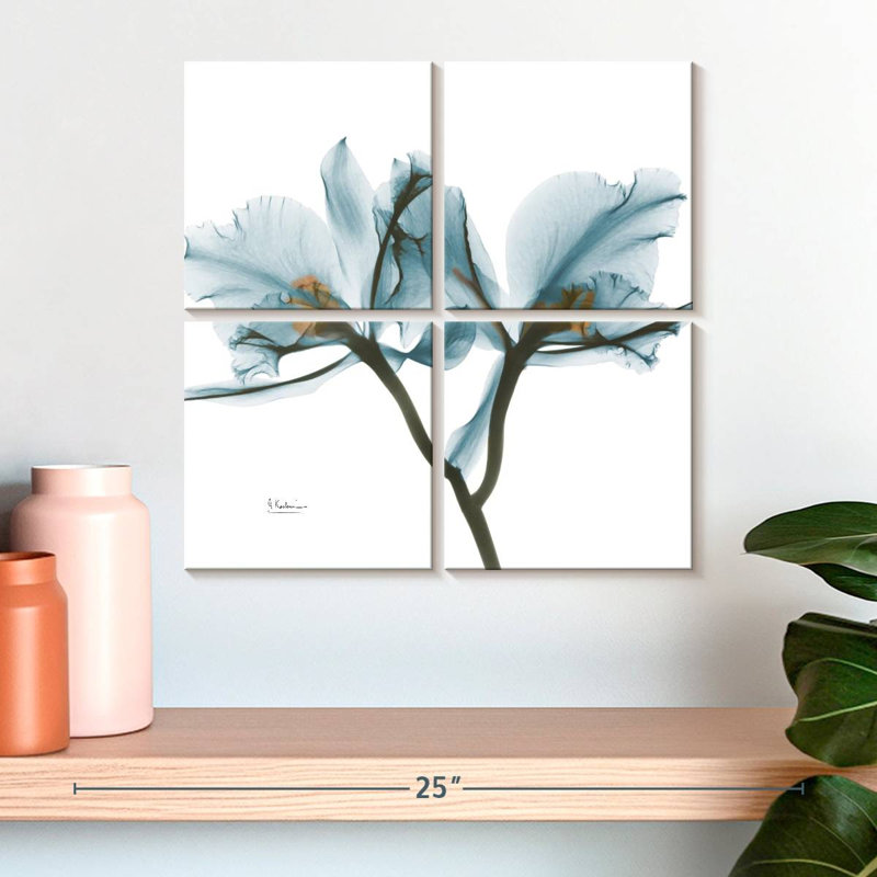 Orchidées Harnek en bleu, H 18 po x l 18 po