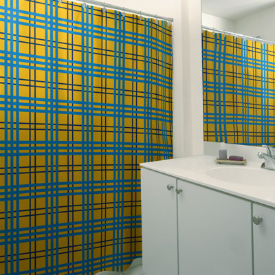 Rideau de douche simple à carreaux Los Angeles