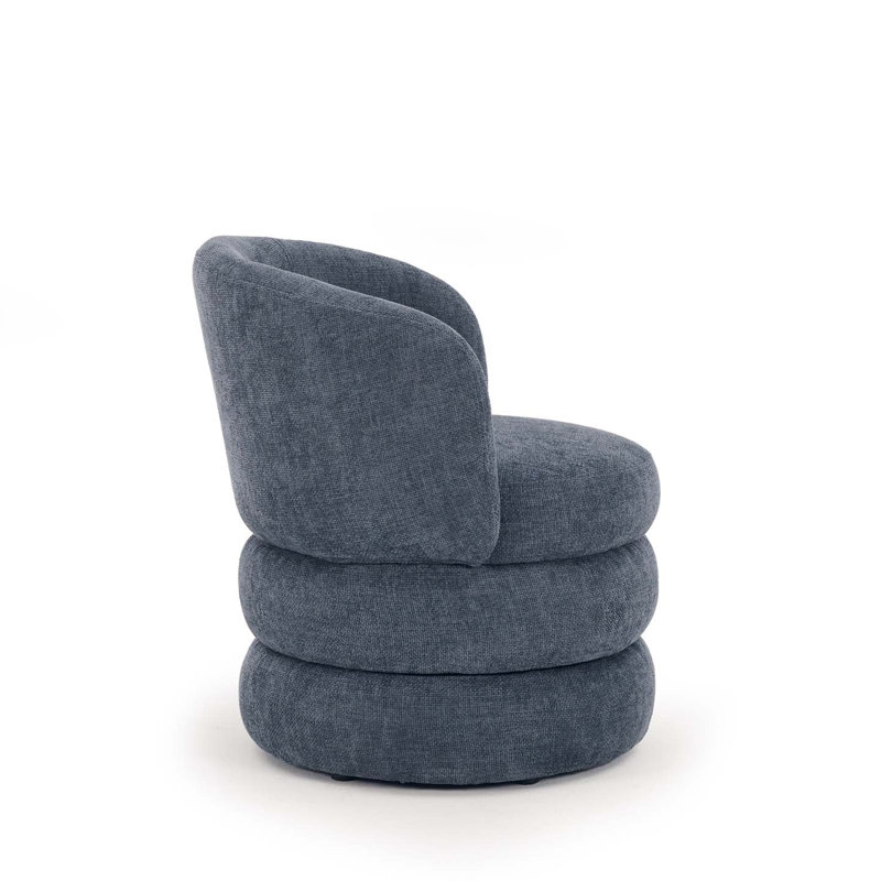 Upholstered Swivel Barrel Chair, Breeze Blue Chenille
