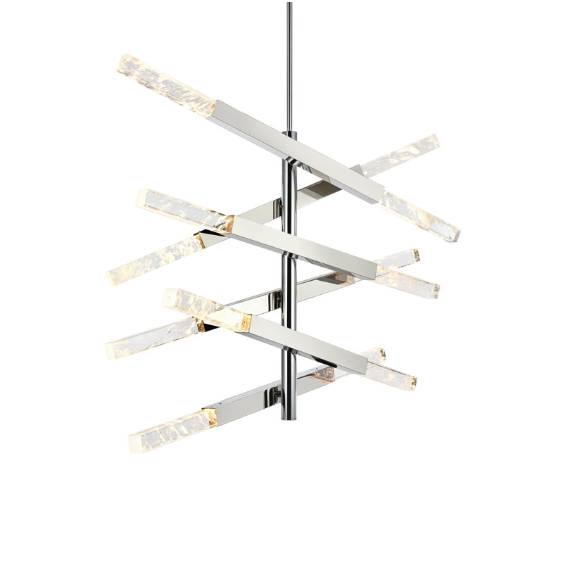 Luminaire suspendu 6 barres Axil, Chrome chrome
