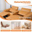 Canapé modulaire en cuir 6 pièces avec 2 porte-gobelets-1797206418