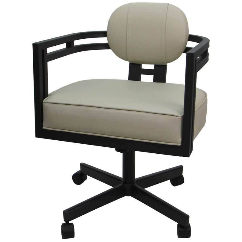Chaise pivotante en métal, Noir, Beige