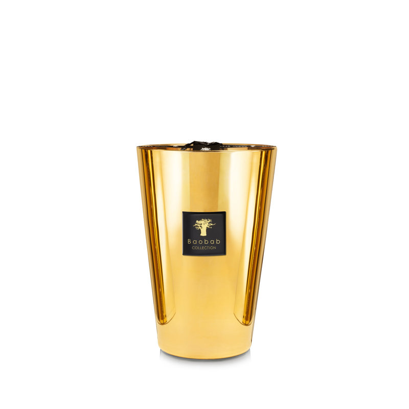 Les Exclusives Aurum Candle, 13.8" H x 7.41" W x 7.41" D