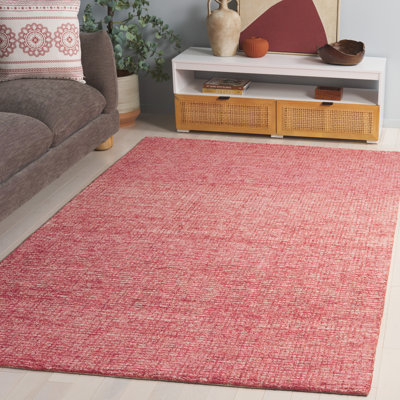 Laine de pin touffetée à la main 704 Coton Tapis en latex sans motif en rouge