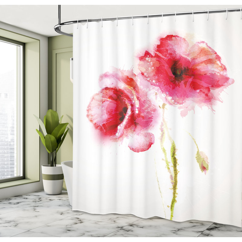 Shower Curtain with Hooks Included, 70" H x 69" W