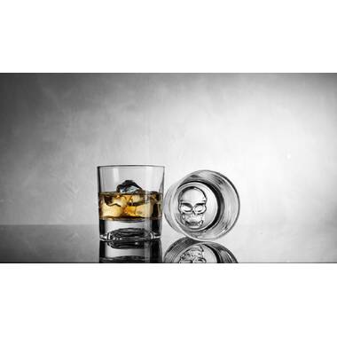 Skull Ice Mold & Whiskey Glass Set