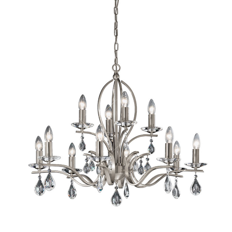 12-Light Candle Style Chandelier, Bronze