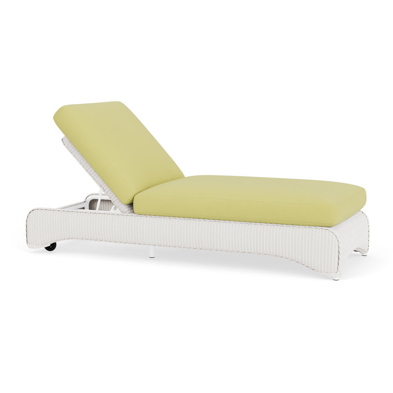 Loom Outdoor Chaise Lounge, White, Beach Navy
