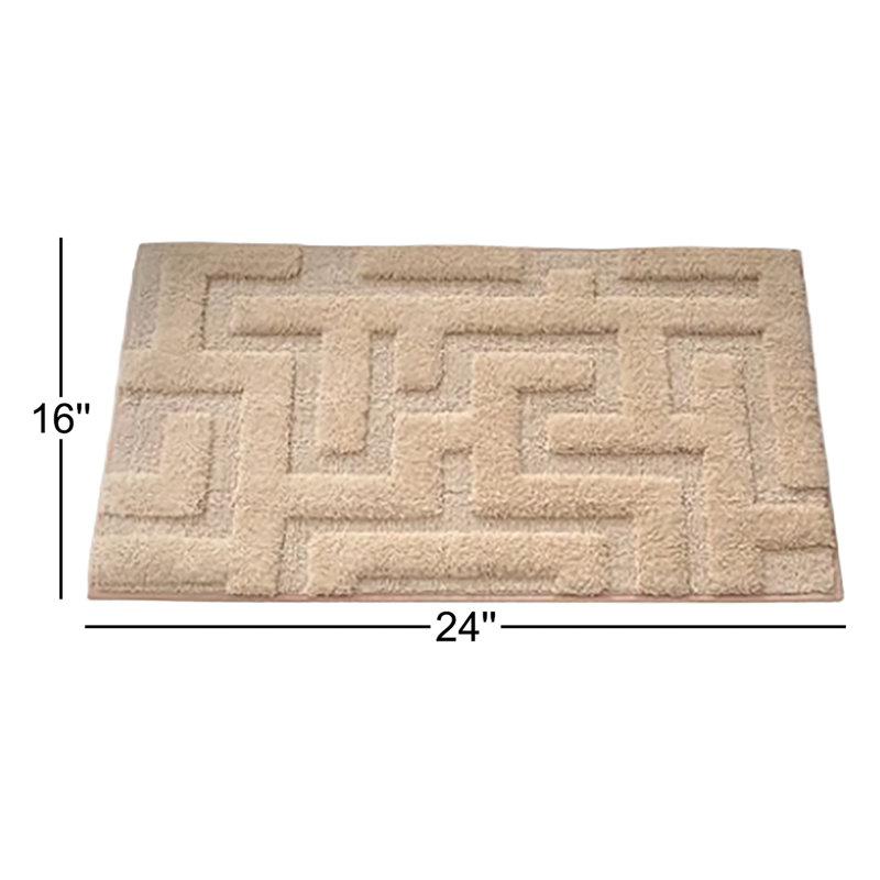Tapis pour salle de bain Sighrik, L 16 po x l 24 po, Kaki