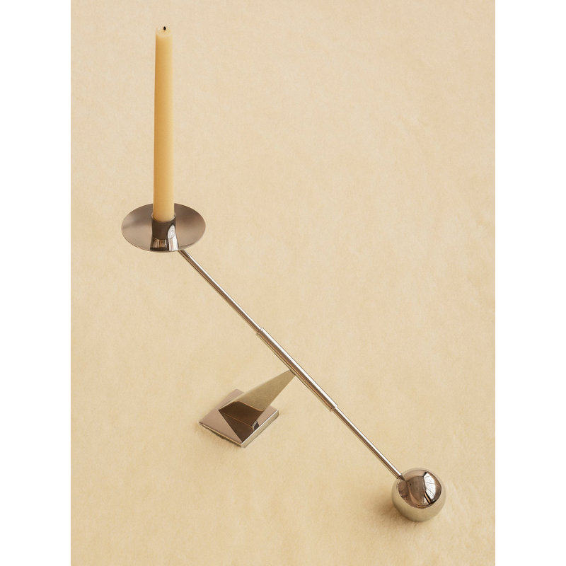 Interconnect Candlestick, Stainless Steel, 10.04" H x 16.73" W x 3.54" D