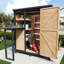 Remise à outils extérieure en bois avec porte verrouillable et tablettes intérieures-131233628