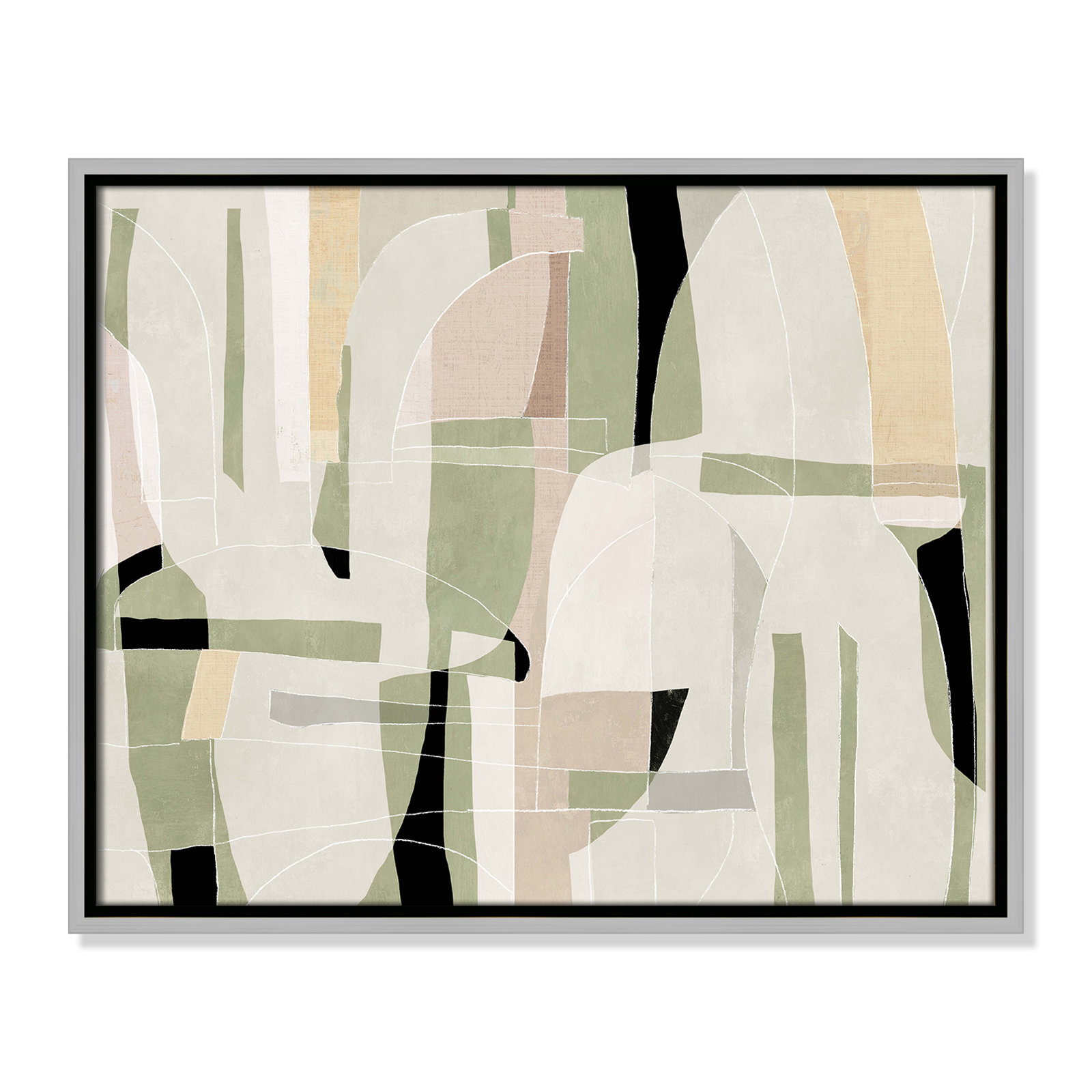 Sunny Barcelona - Floater Frame Canvas, 21.5" W x 17.5" H, Silver
