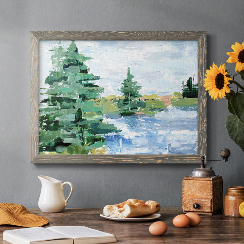 Evergreen Lake I, reproduction d'art sur toile, Gris, H 22 po x l 32 po x P 1,5 po