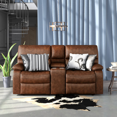 Flagg 77.5'' Leather Power Reclining Loveseat