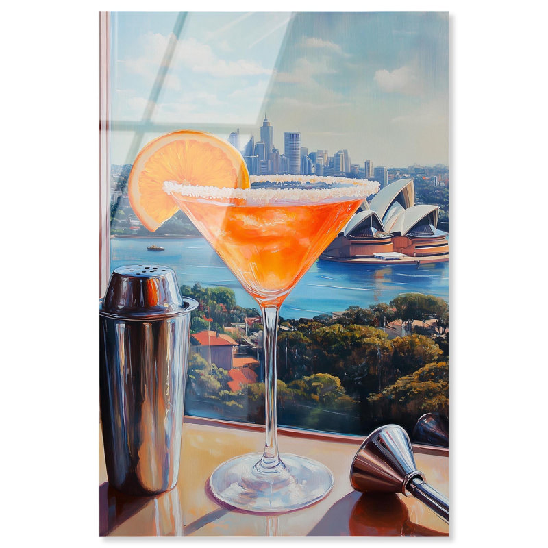 Art de chariot de bar Classy Drink in Australie par Art Remedy, prêt à accrocher, H 30 po x l 20 po