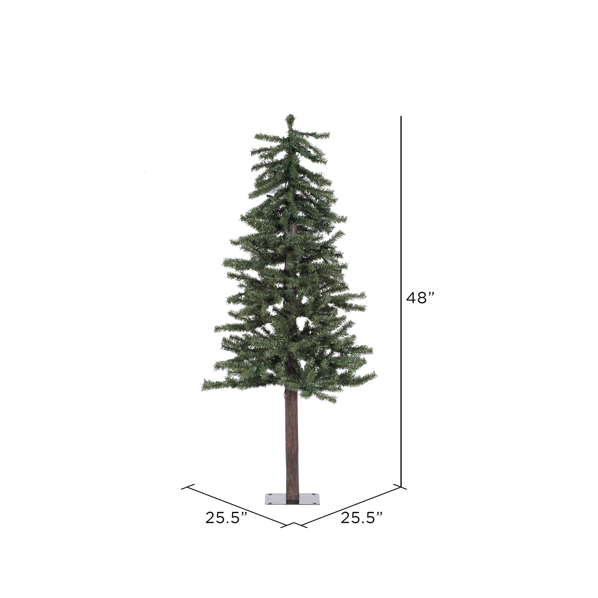 Wingrove Natural Alpine Artificial Christmas Tree, Not Pre-Lit, 4'