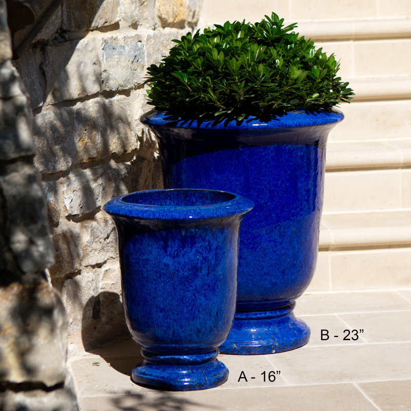 Pot à fleurs en céramique Bronia, H 16 po x l 14 po x P 14 po