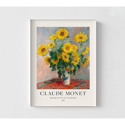 Bouquet de tournesols par Claude Monet, affiche de tournesol Monet, art mural bouquet de fleurs maman, grand vase floral jaune, décoration murale
