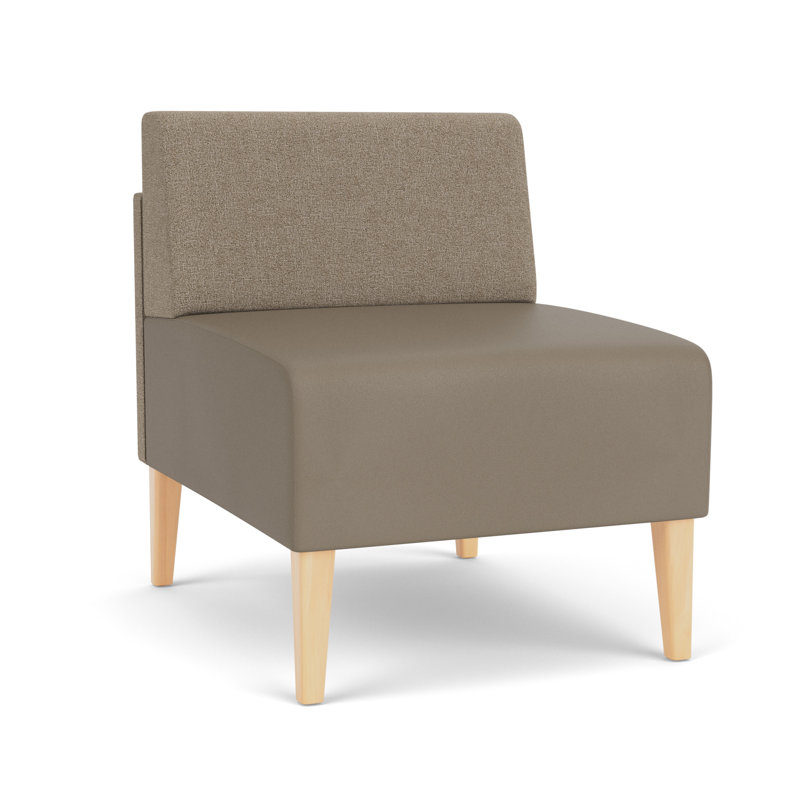 Chaise d'invité sans accoudoirs Luxe Lounge, Bois naturel, Archétype limon / Modena Farro
