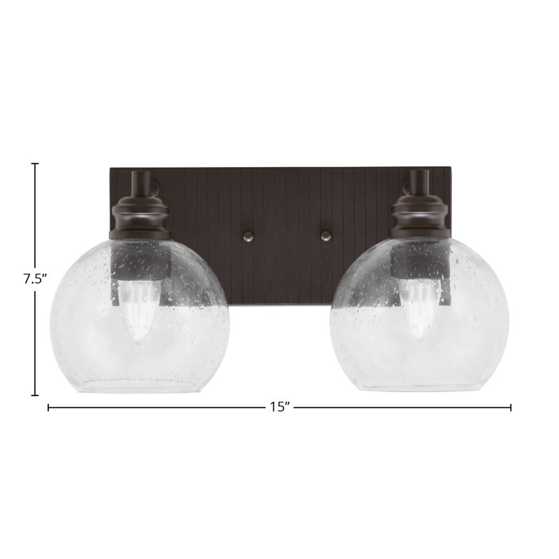 Éclairage pour meuble-lavabo à 2 lumières Aslin, Espresso, Transparent