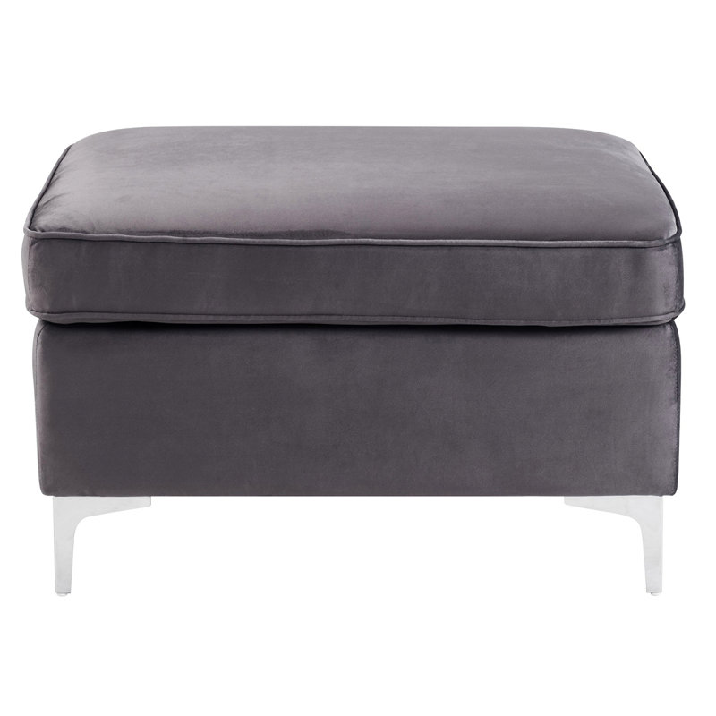 Repose-pieds rectangulaire, Velours gris velours