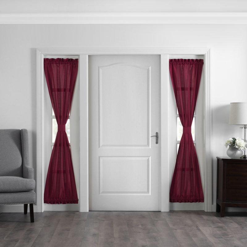 Mullan Semi Sheer Single Curtain Panel, Red