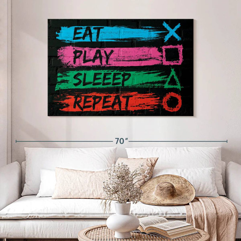 Senne Eat Play Sleep Repeat, 32" H x 48" W