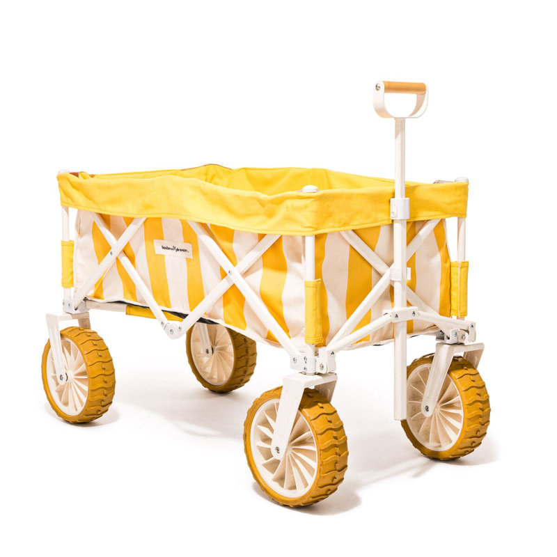 Chariot de plage pliant, Jaune / Blanc