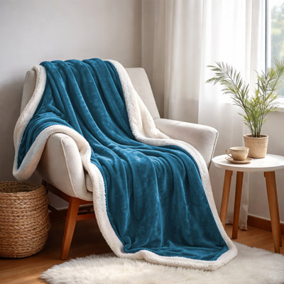 Sherpa Fleece Soft Plush Reversible Blanket