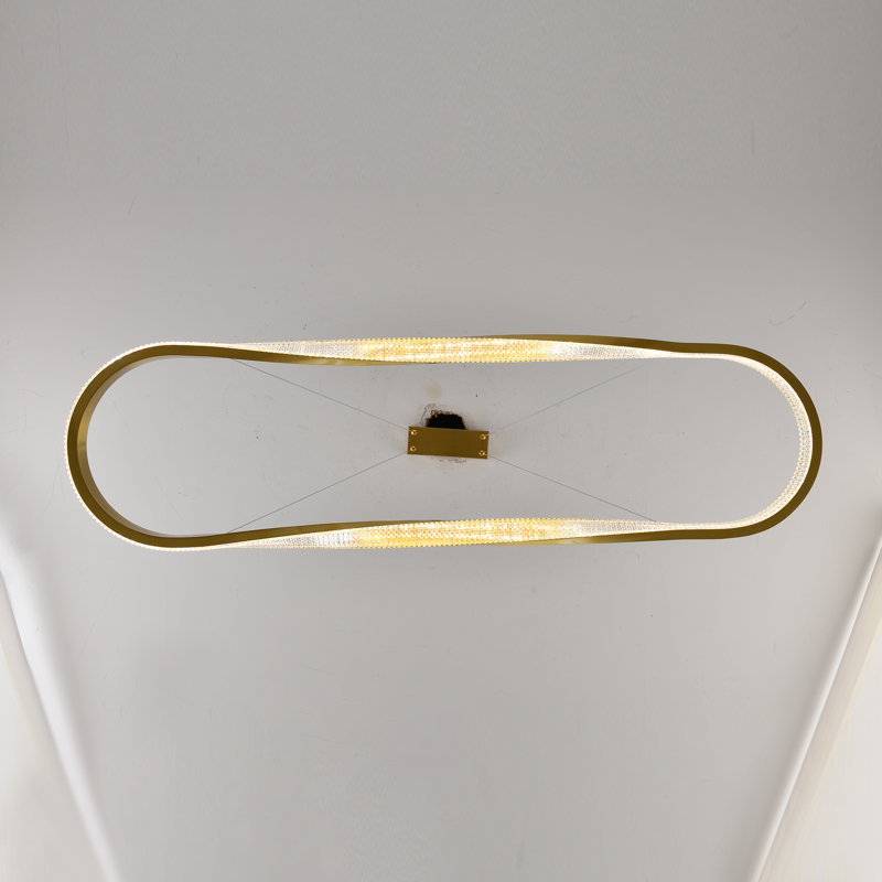 Lustre à DEL moderne à intensité variable, 39.37" W x 13.77" D, Or