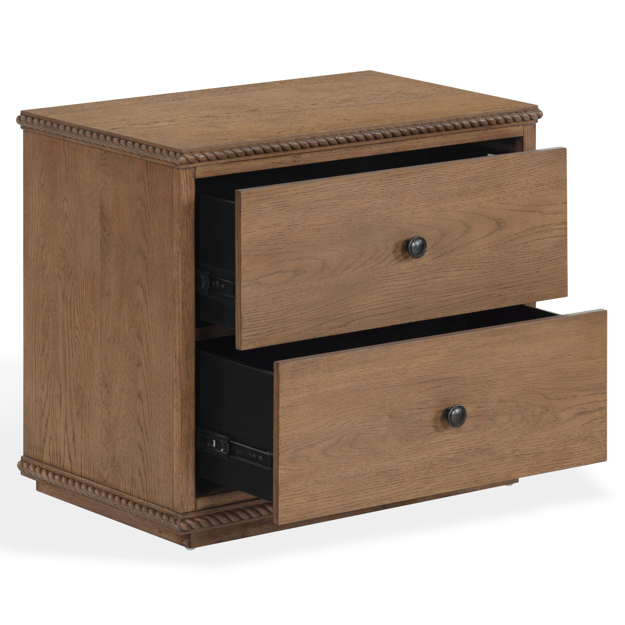 Octavian Rope Detail Nightstand, Walnut