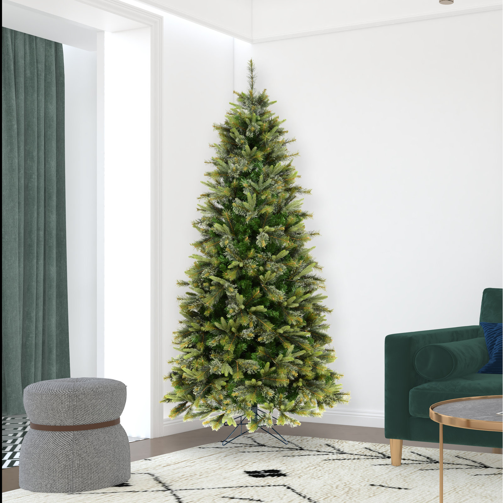 Frosted Pine Christmas Tree, 7.5' H, Unlit