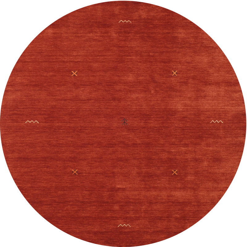 Tapis de zone rouge contemporaine, Rond 8 pi
