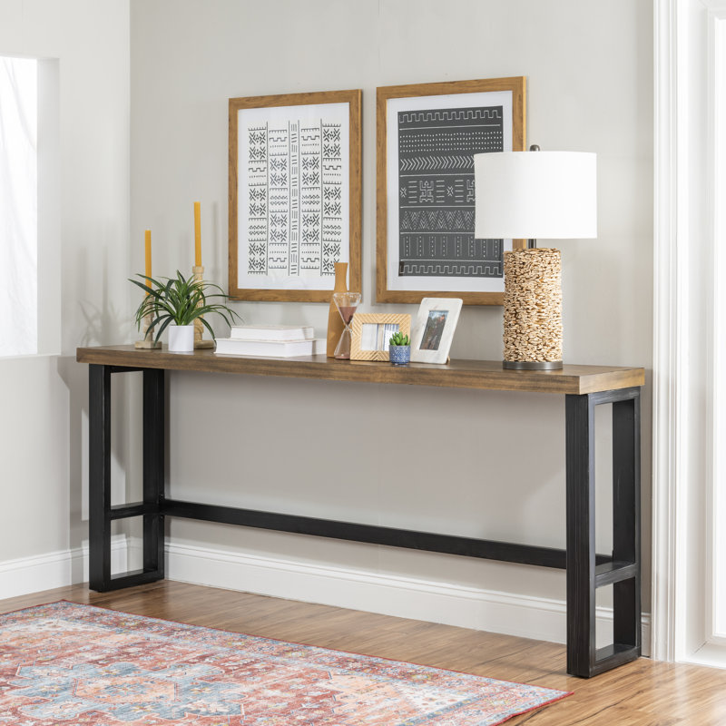 Wellman Metal Base Dining Height Pub Table, Brown