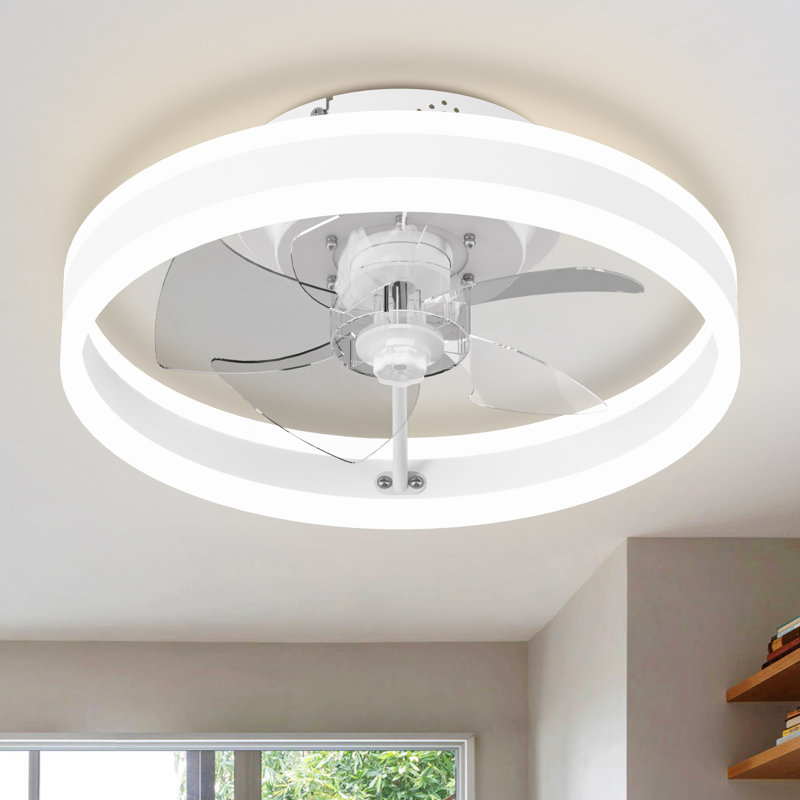 Heui Bladeless Ceiling Fan with Light, White, 15.7", 1 Pack