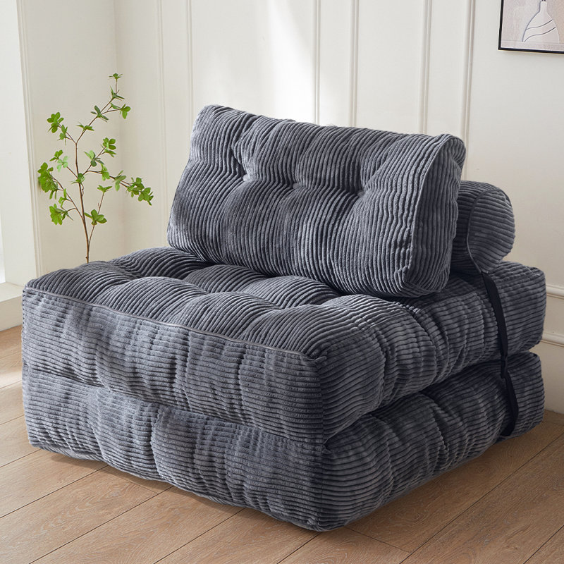 Boneless 8" Futon mattress, Folding Sofa Bed, Dark Gray, Single