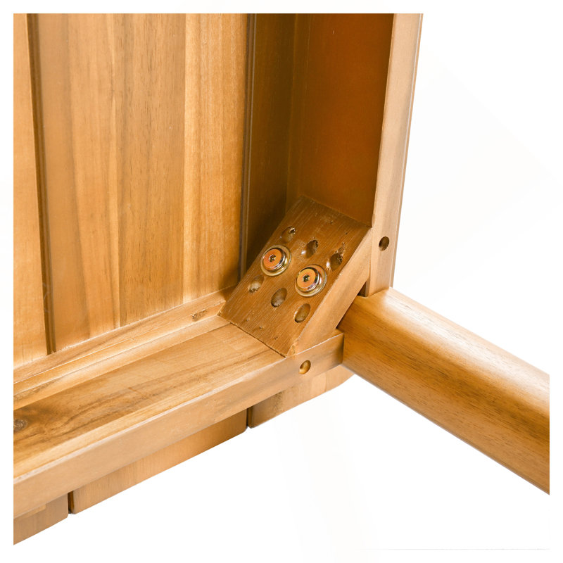 Table de salle à manger d'extérieur en bois d'acacia de L 67 po