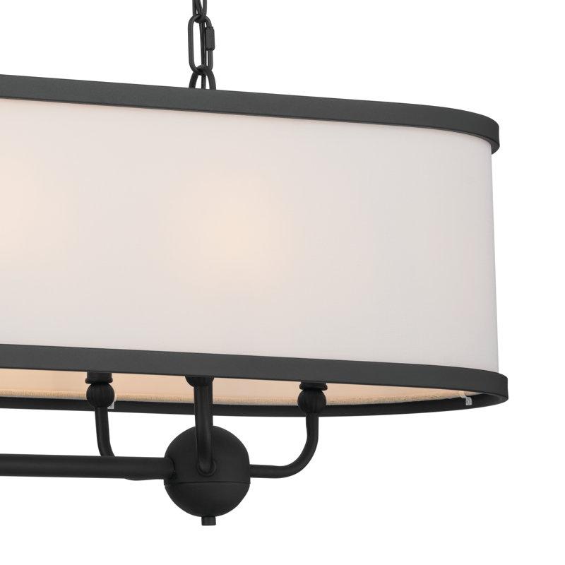 8 - Light Dimmable Linear Chandelier, Textured Black