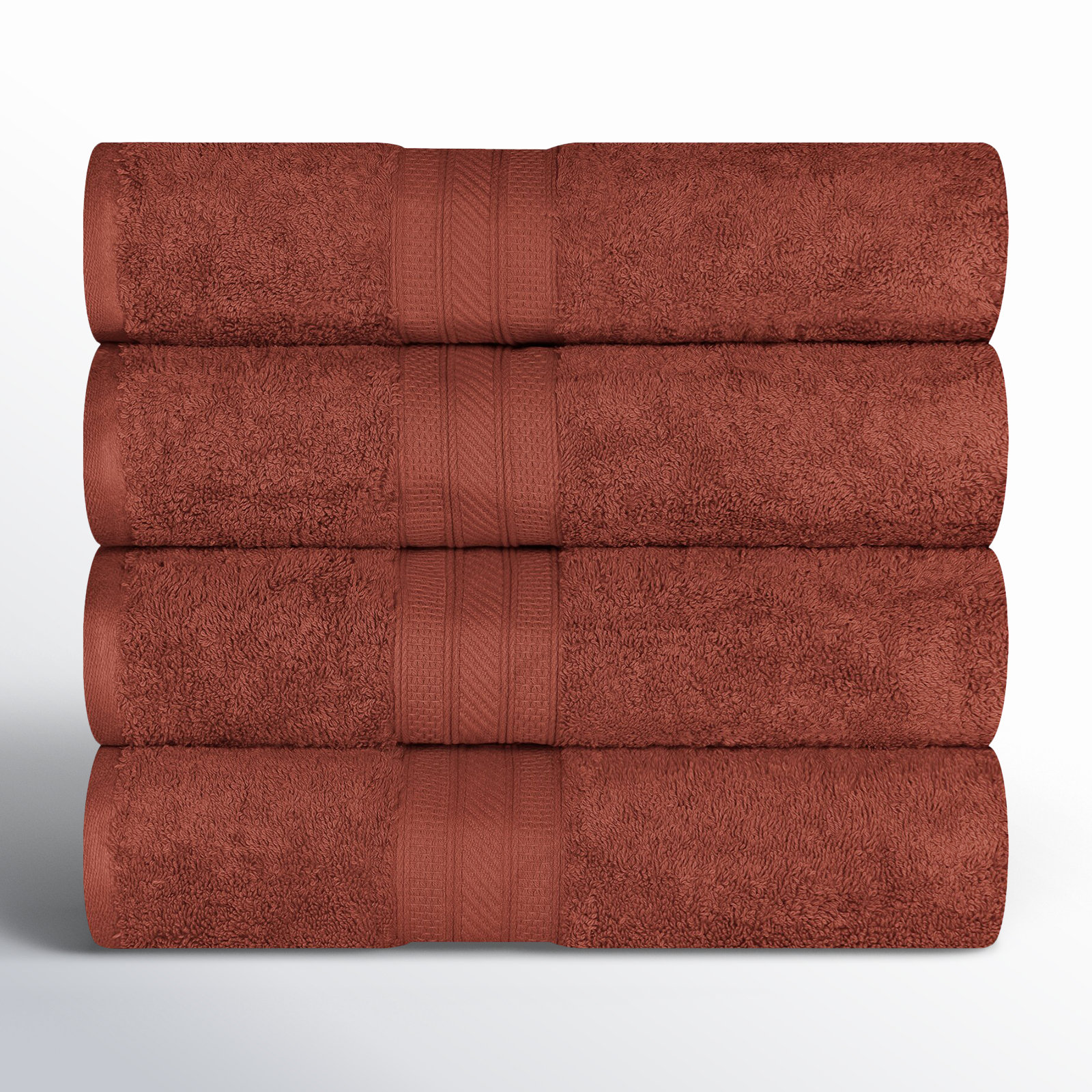4-Piece Cotton Bath Towel Set, Hot Chocolate