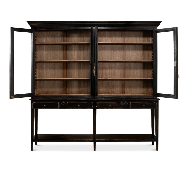 Wilkesville Solid Wood China Cabinet, Ebony
