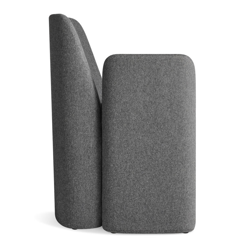Parentheses Upholstered Arm Chair, Wool Blend Gabro Gray