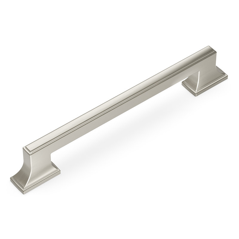 Brownstone Collection Handle Pull - Cabinet Pull - Transitional Hardware for Drawers & Cabinets, Satin Nickel, 6 5/16"
