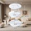 Modern 3-Tier Round Bedside Table with Adjustable LED Lighting, Small Accent Storage Table for Sofa Side & Lounge-965101158