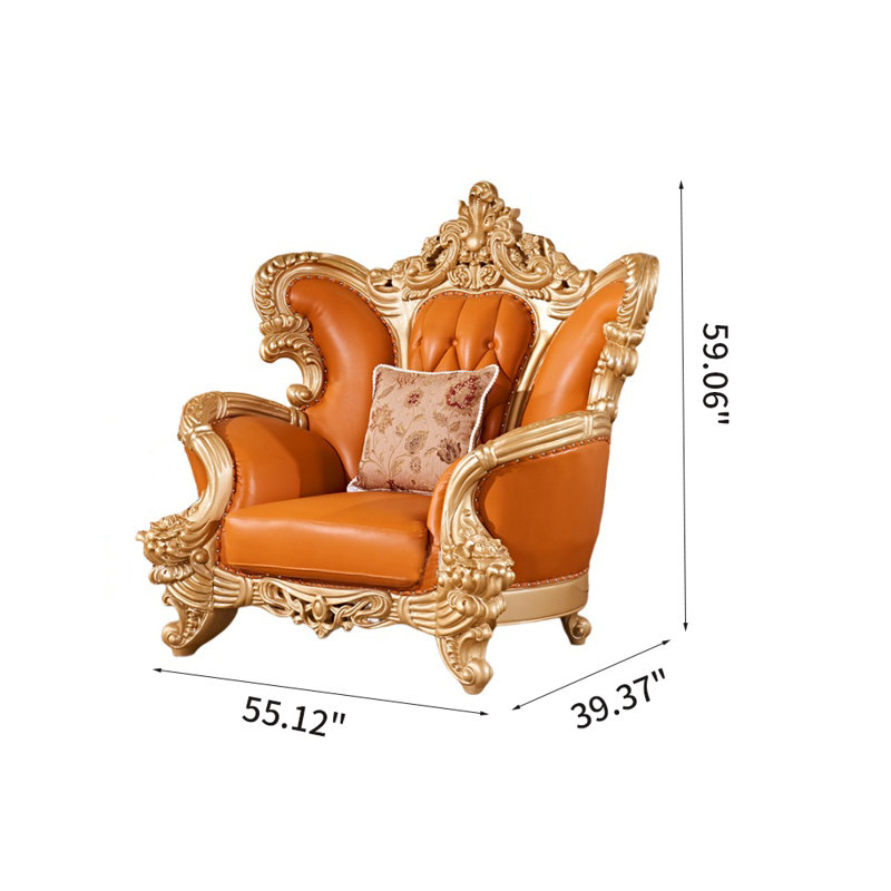 Fauteuil en cuir de vache 55,25 po