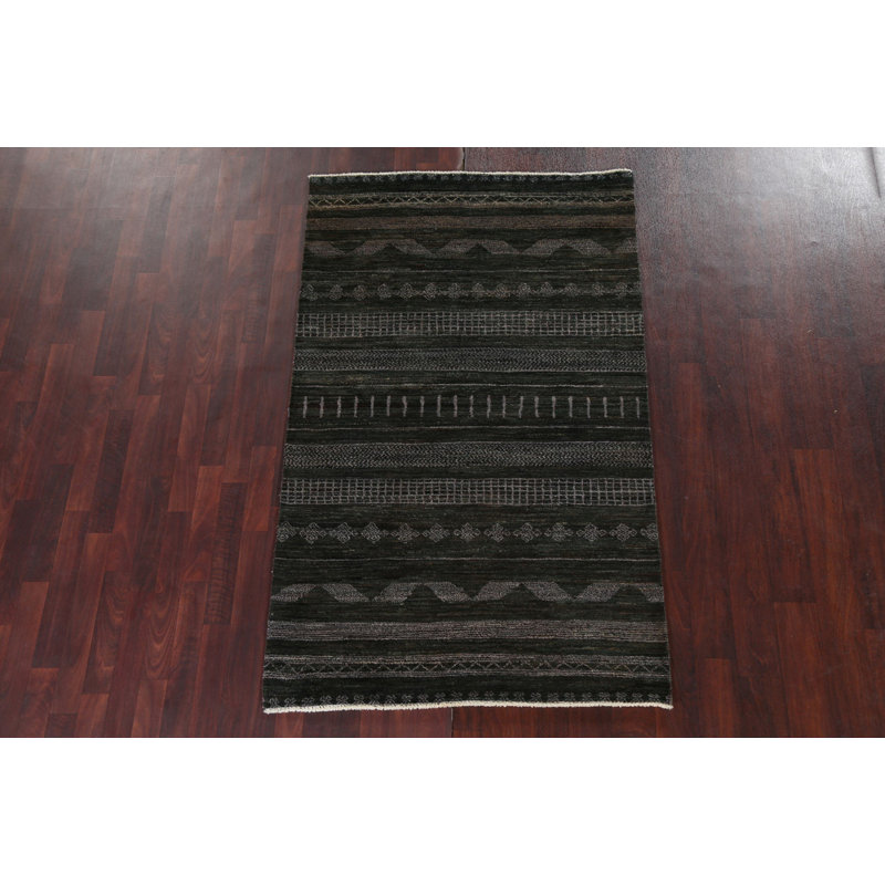 Tapis oriental tribal Gabbeh Kashkoli noué à la main 4 x 6