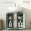 Armoire de meuble-lavabo sous le lavabo avec 2 portes et tablette réglable (sans lavabo de salle de bain)-121100388