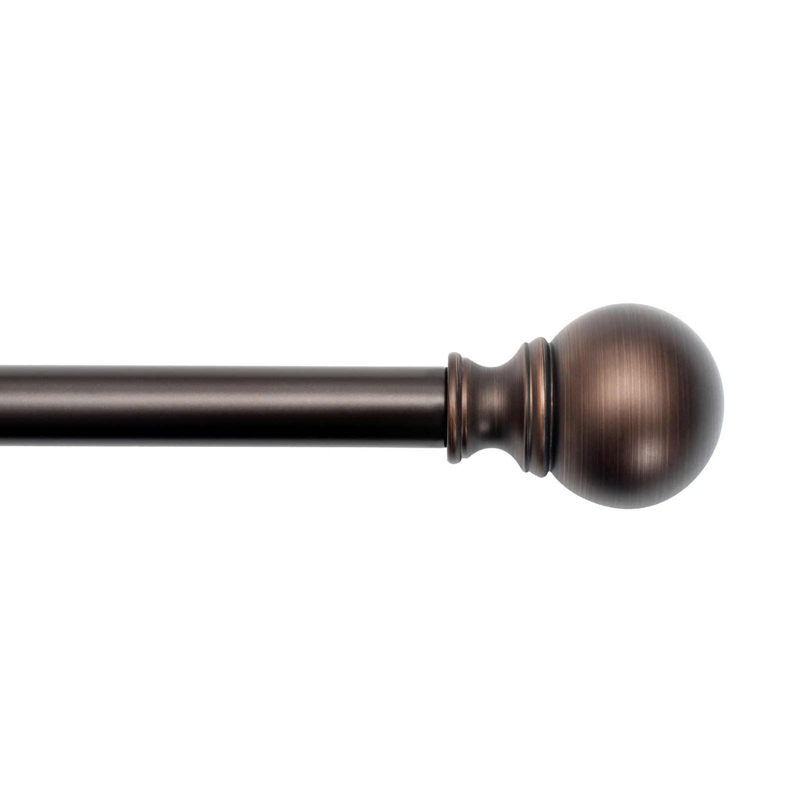 Darion Ball Finial Single Curtain Rod, 2.5" H x 86" W x 5" D, Antique Bronze