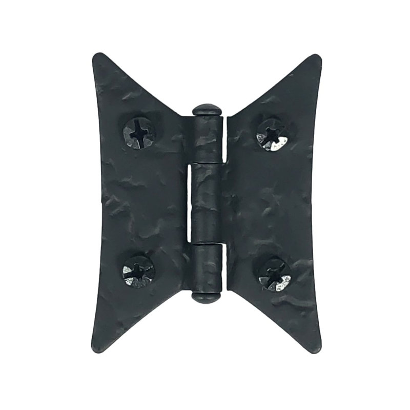 Black Rough Iron Butterfly Cabinet Hinge, 2-5/8"