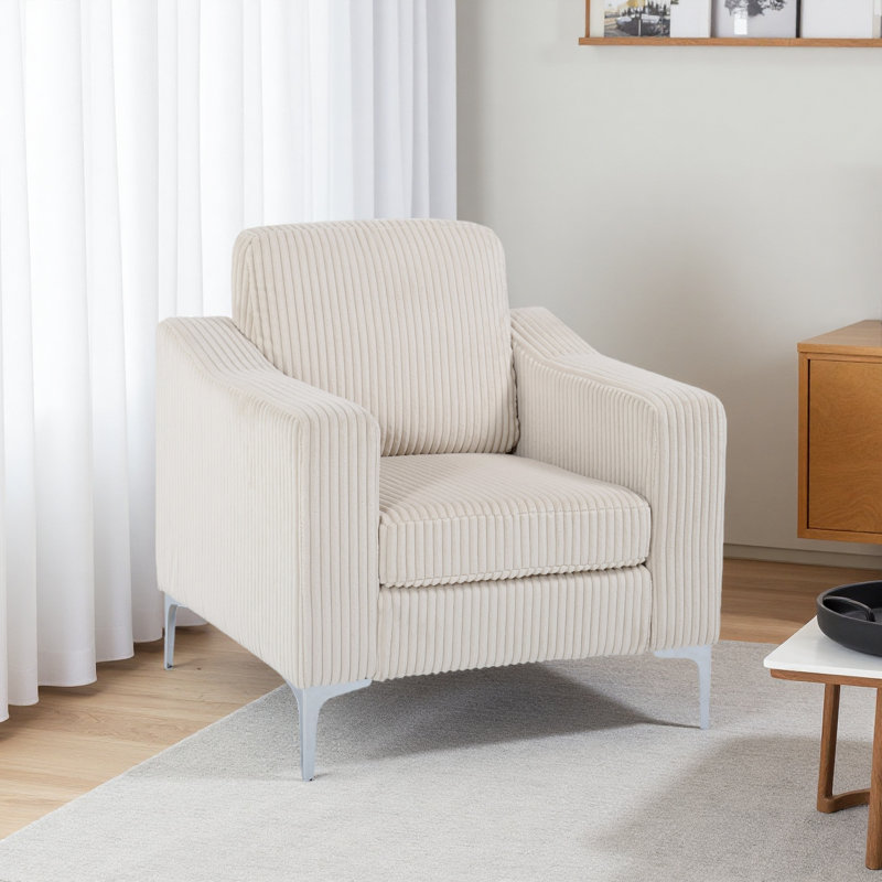 Canapé modulaire en velours côtelé convertible avec accoudoirs pouvant être assemblés, Beige